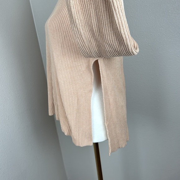 Lafayette 148 Cream Ribbed Cotton-Silk Blend Knit Crewneck Vented Sweater sz S - Picture 10 of 15